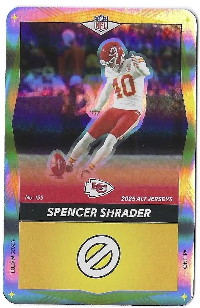 Spencer Shrader #155 2025 Uno Elite Alt Jerseys Edition Football