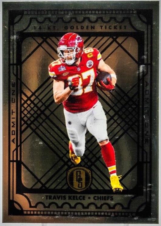 Travis Kelce #20 Football Cards 2024 Panini Gold Standard Golden Ticket