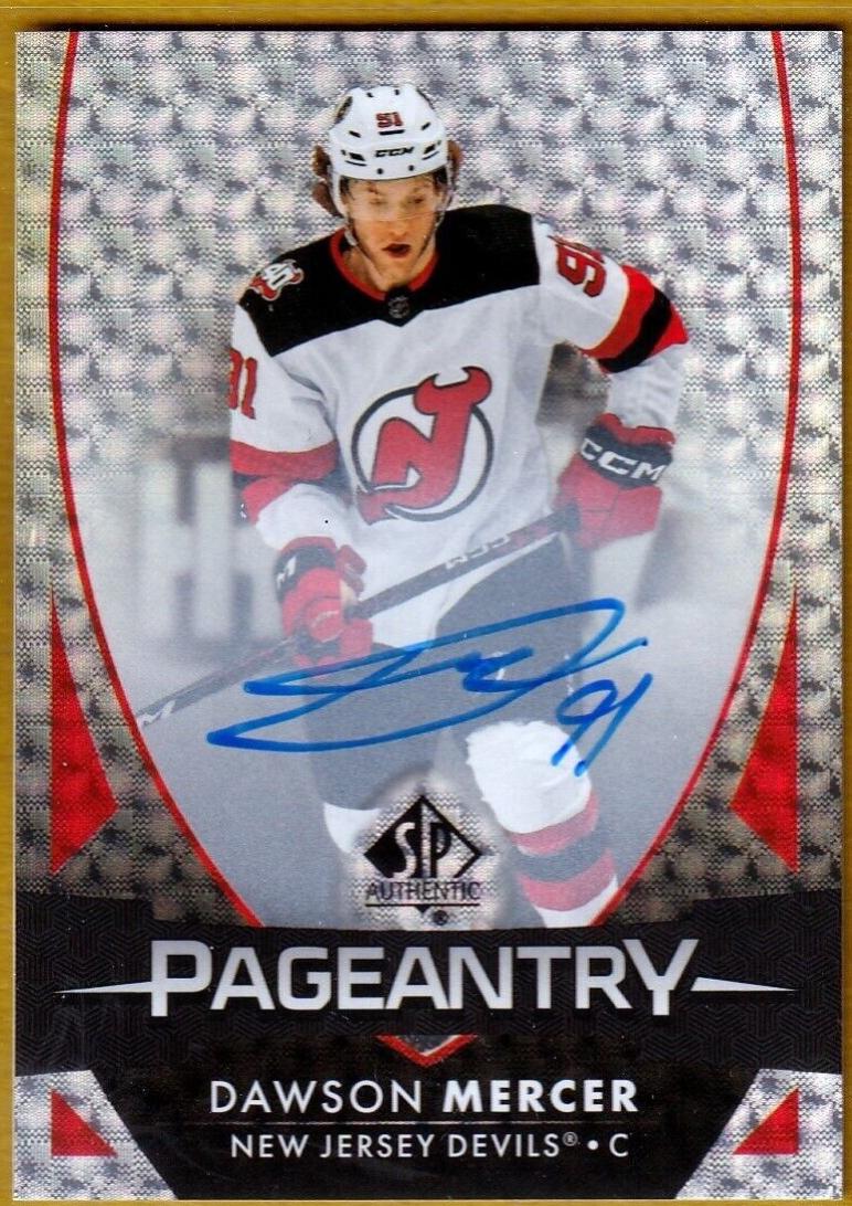 Dawson Mercer #P-20 Hockey Cards 2023 SP Authentic Pageantry Autograph