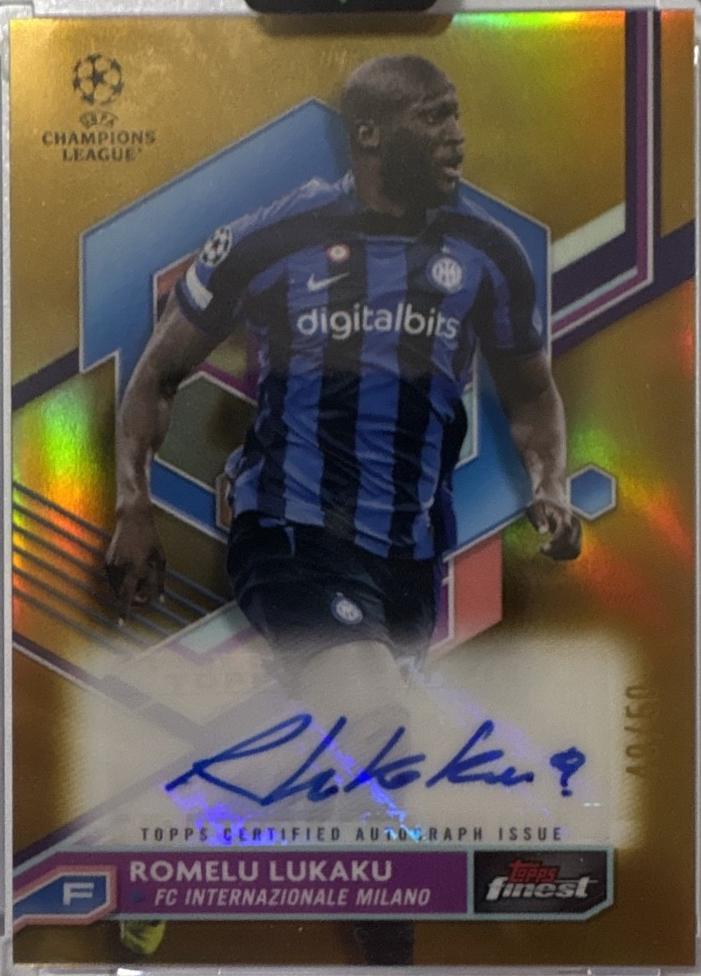Romelu Lukaku #A-LU 2022 Topps Finest UEFA Club Competitions Autographs