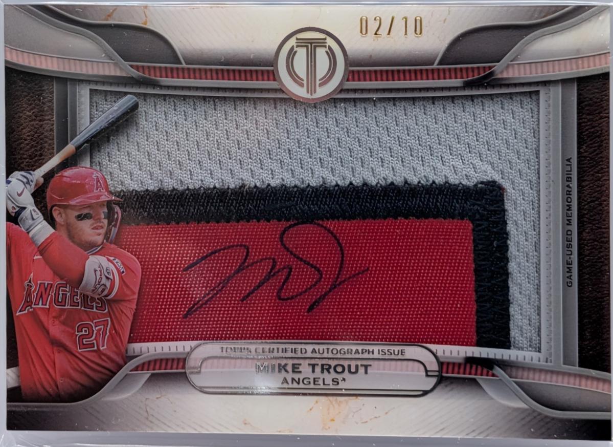 Mike Trout #PPA-MT 2025 Topps Tribute Prime Patch Autograph Relic Baseball