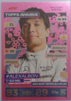 Alex Albon #306 Racing Cards 2024 Topps Turbo Attax Formula 1
