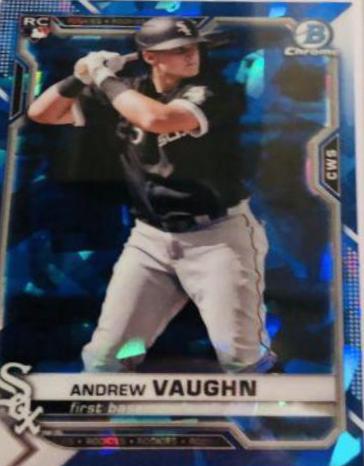 Andrew Vaughn #5 Baseball Cards 2021 Bowman Chrome Sapphire