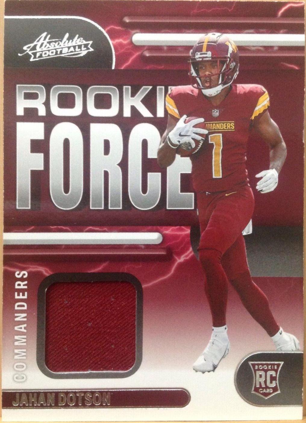 Jahan Dotson #RF-10 Football Cards 2022 Panini Absolute Rookie Force