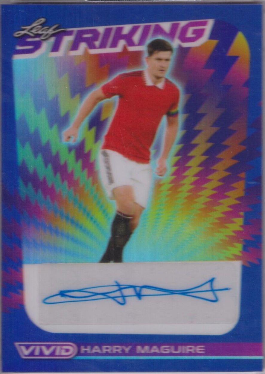 Harry Maguire #S-HM1 Soccer Cards 2022 Leaf Vivid Striking Autographs