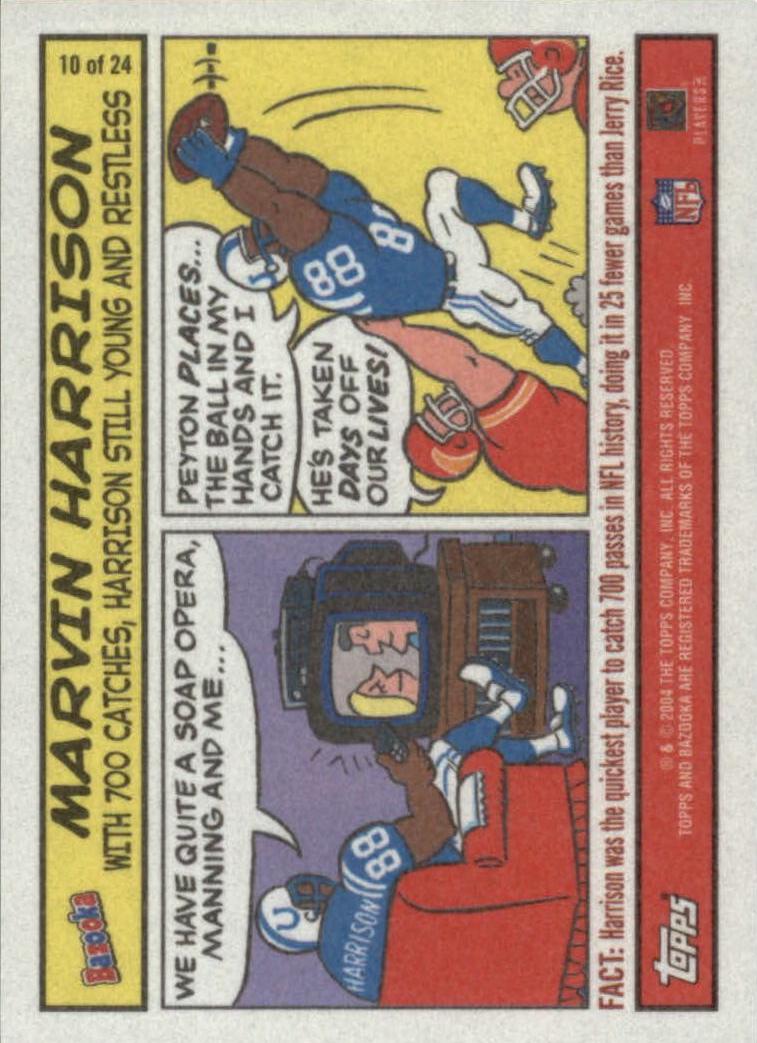 Marvin Harrison #10 Football Cards 2004 Bazooka Comics