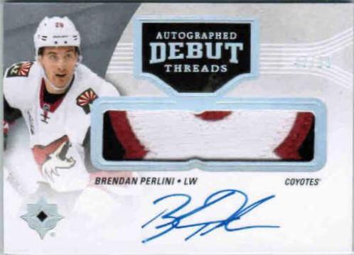 Brendan Perlini #DT-PE Hockey Cards 2016 Ultimate Collection Autographed Debut Threads Patch