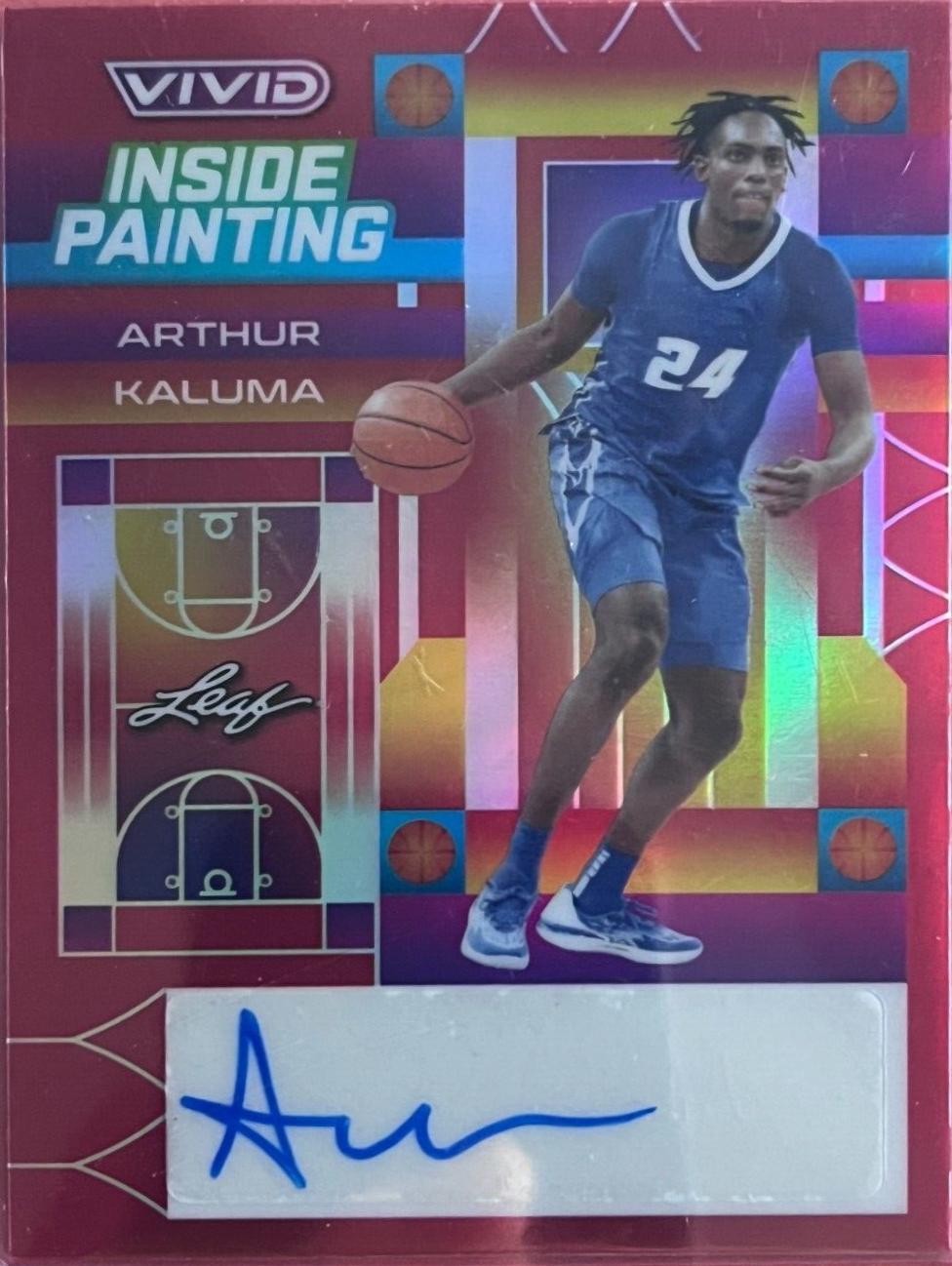 Arthur Kaluma #IP-AK1 Basketball Cards 2022 Leaf Vivid Inside Painting Autograph
