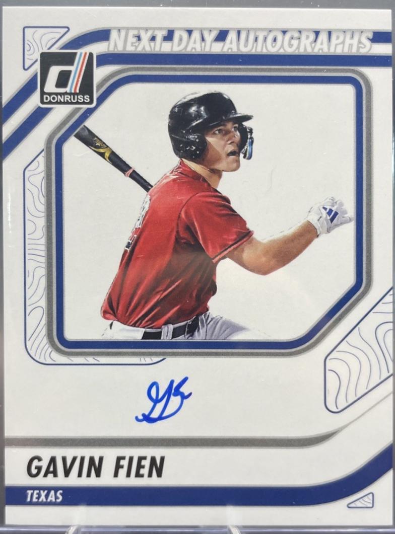Gavin Fien #ND-GF 2026 Panini Donruss Next Day Autograph Baseball