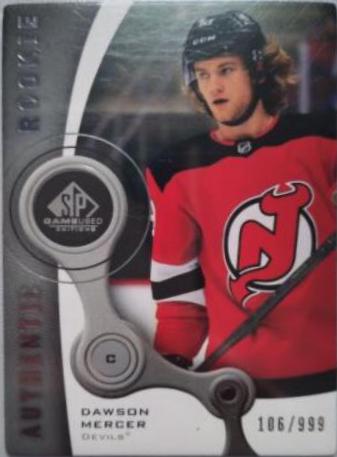Dawson Mercer #R-23 Hockey Cards 2021 SP Game Used 2005-06 Retro Rookies
