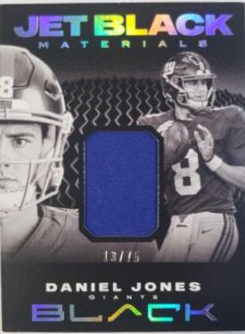 Daniel Jones #JB3 Football Cards 2020 Panini Black Jet Black Materials