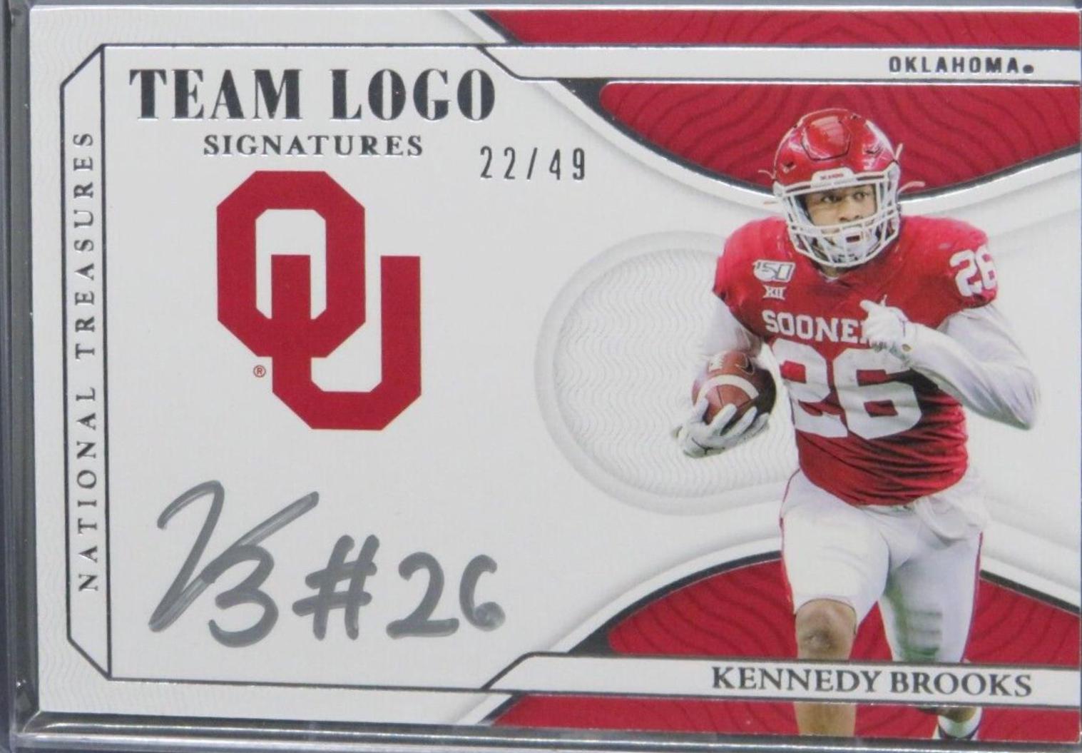 Kennedy Brooks #TL-KBR Football Cards 2022 Panini National Treasures Collegiate Team Logo Signatures