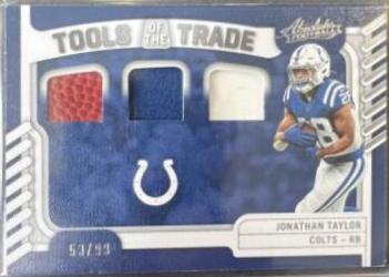 Jonathan Taylor #TTT-21 Football Cards 2022 Panini Absolute Tools of the Trade Triple