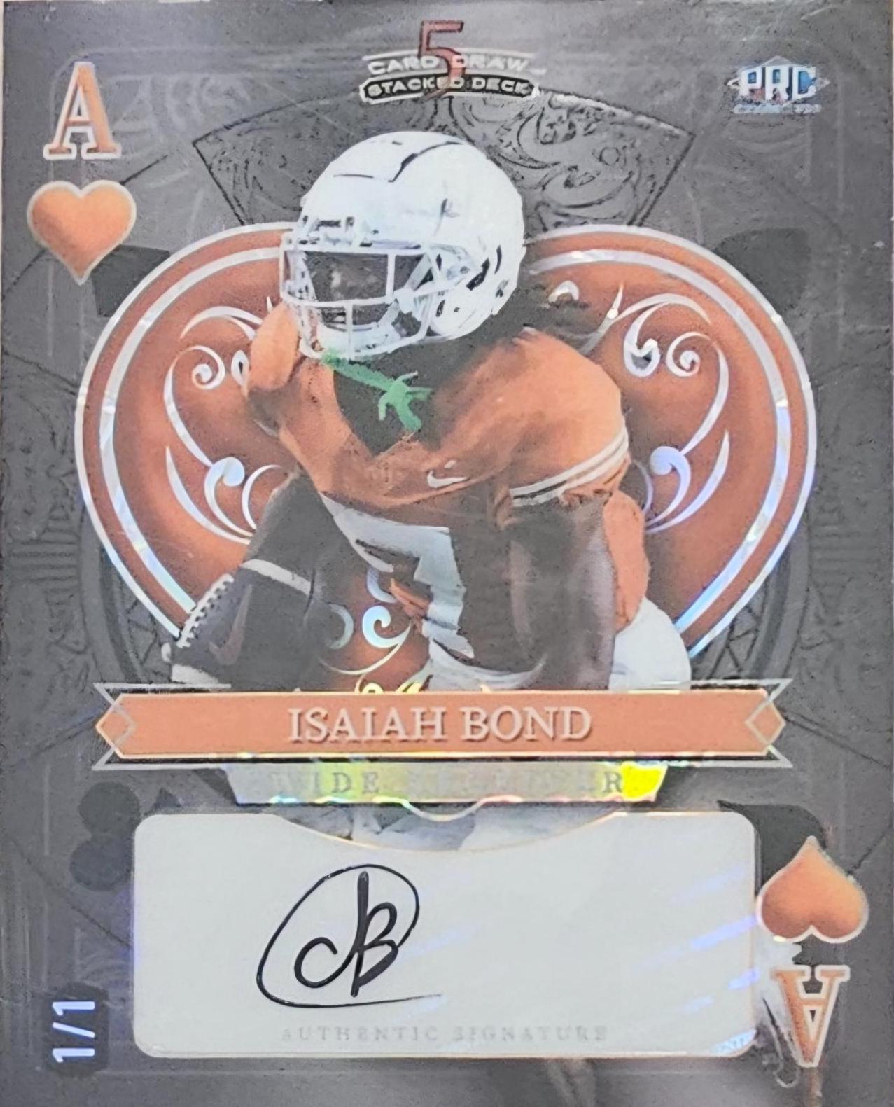 Isaiah Bond #SDHH-IBA 2024 Wild Card 5 Card Draw Stacked Deck Football