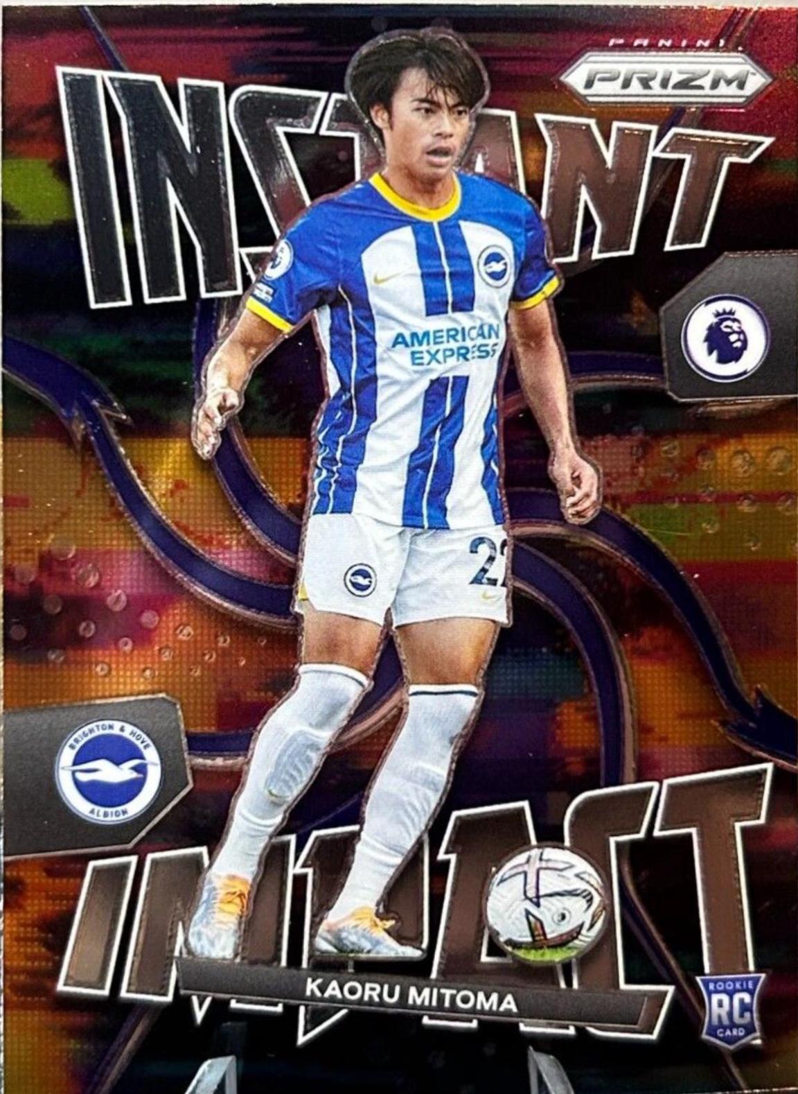 Kaoru Mitoma #9 Soccer Cards 2022 Panini Prizm Premier League Instant Impact
