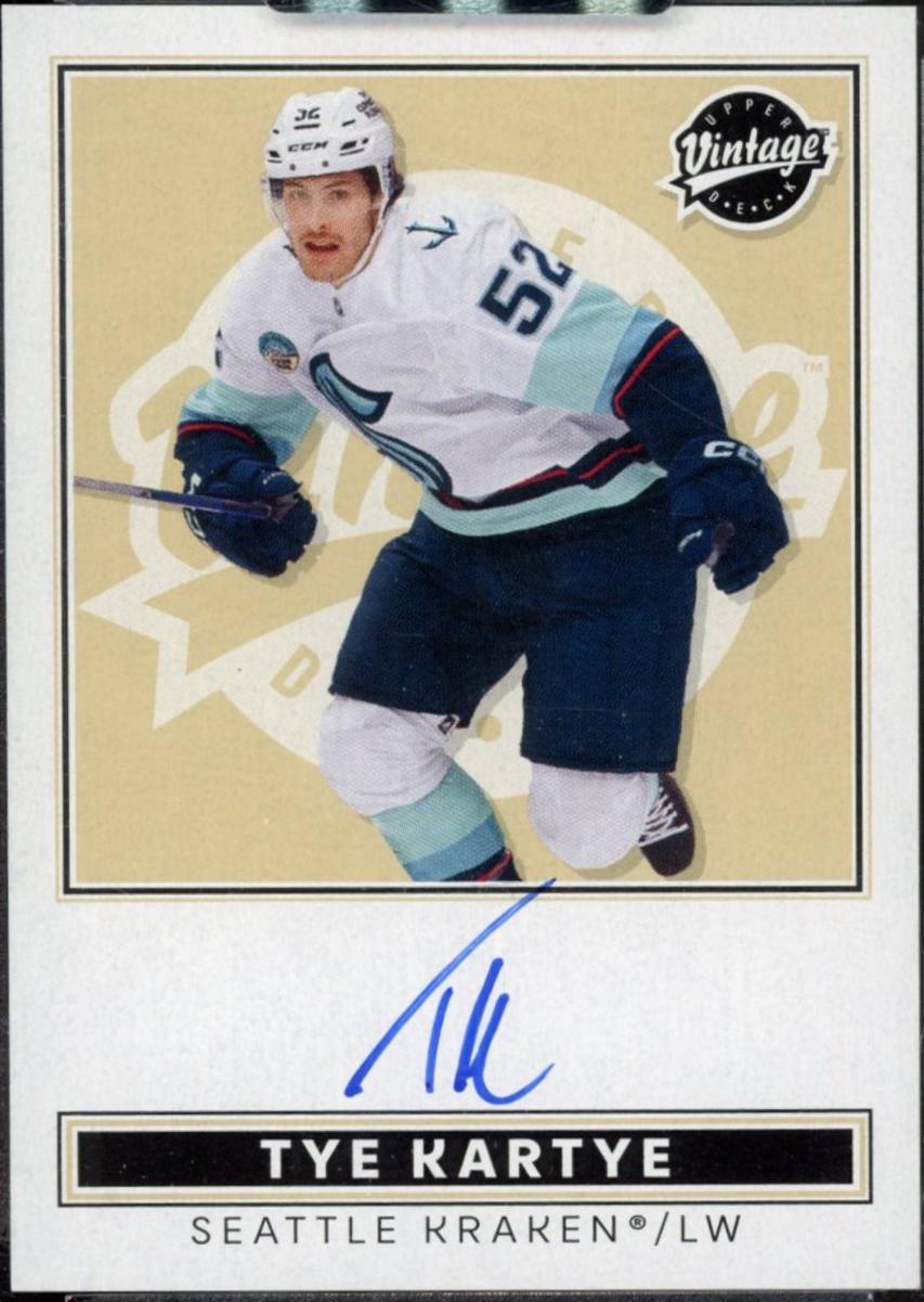 Tye Kartye #VA-TK 2024 Upper Deck Clear Cut Vintage Autograph Hockey
