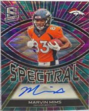 Marvin Mims #17 Football Cards 2023 Panini Spectra Rookie Autograph Celestial