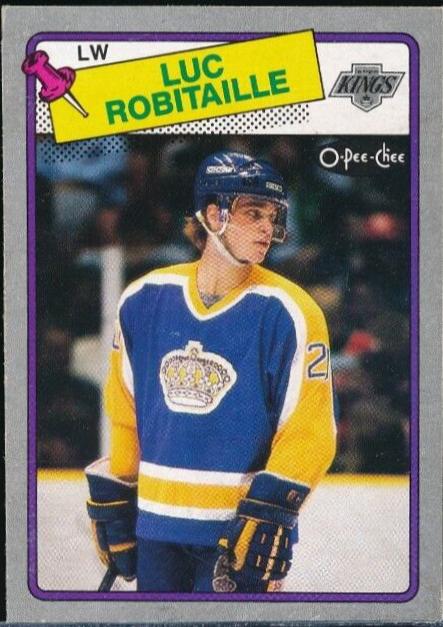 Luc Robitaille #P 1988 O Pee Chee Box Bottoms Hand Cut Hockey