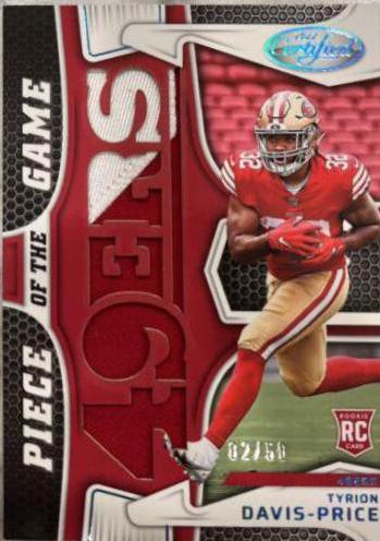 Tyrion Davis-Price #PG-TDP 2022 Panini Certified Football Piece of the Game