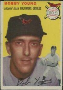 Bobby Young #8 Baseball Cards 1954 Topps
