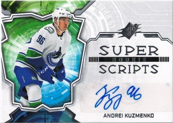 Andrei Kuzmenko #SSR-KU Hockey Cards 2022 SPx Rookie Superscripts Autographs