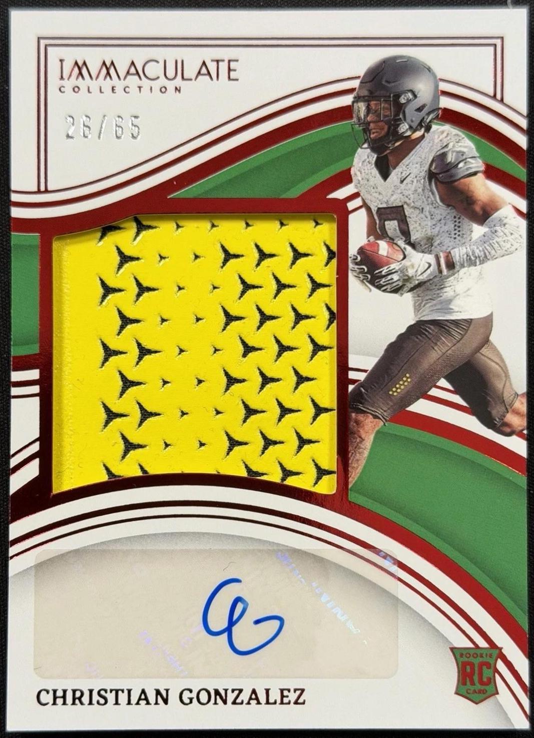 Christian Gonzalez #35 2023 Panini Immaculate Collection Collegiate Rookie Patches Autographs Football