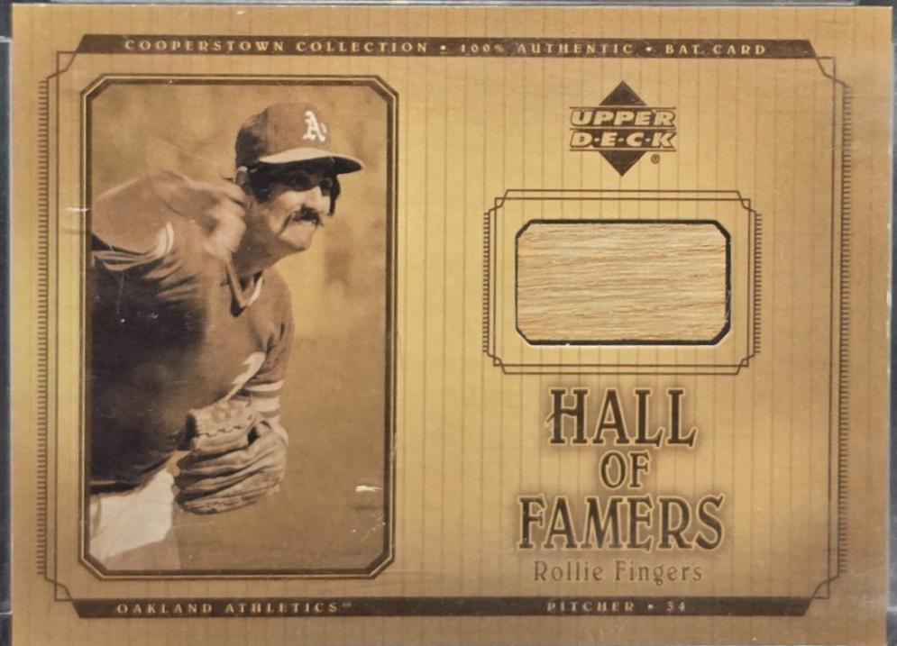 Rollie Fingers #B-RF 2001 Upper Deck Hall Of Famers Cooperstown Collection Bat Baseball
