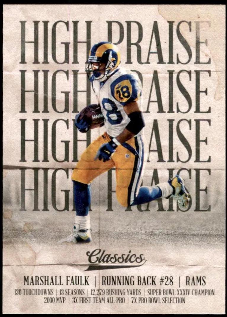 Marshall Faulk #12 Football Cards 2018 Panini Classics High Praise