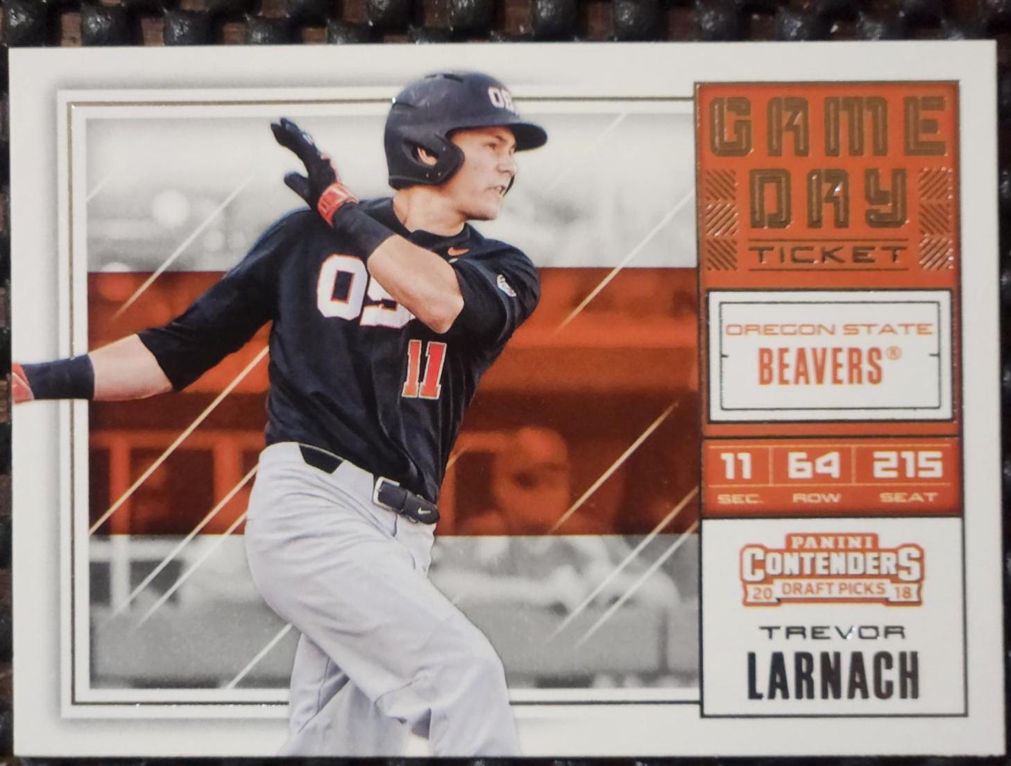 Trevor Larnach #13 Baseball Cards 2018 Panini Contenders Draft Picks Game Day Tickets