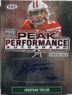 Jonathan Taylor #PK-JT 2020 Sage Hit Peak Performance Autograph Football