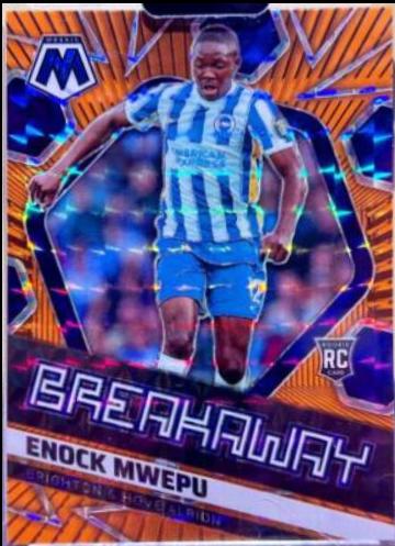 Enock Mwepu #12 Soccer Cards 2021 Panini Mosaic Premier League Breakaway