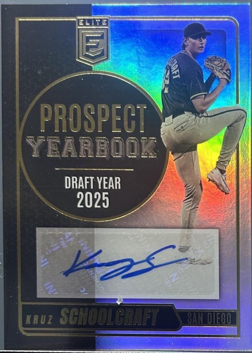 Kruz Schoolcraft #10 2026 Panini Donruss Elite Prospect Yearbook Signature Baseball