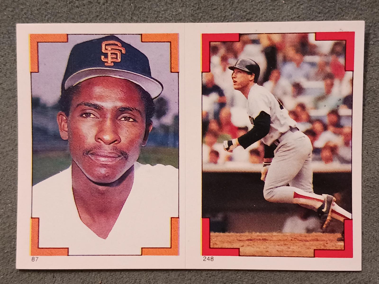 Jose Uribe, Rich Gedman Baseball Cards 1986 Topps Stickers
