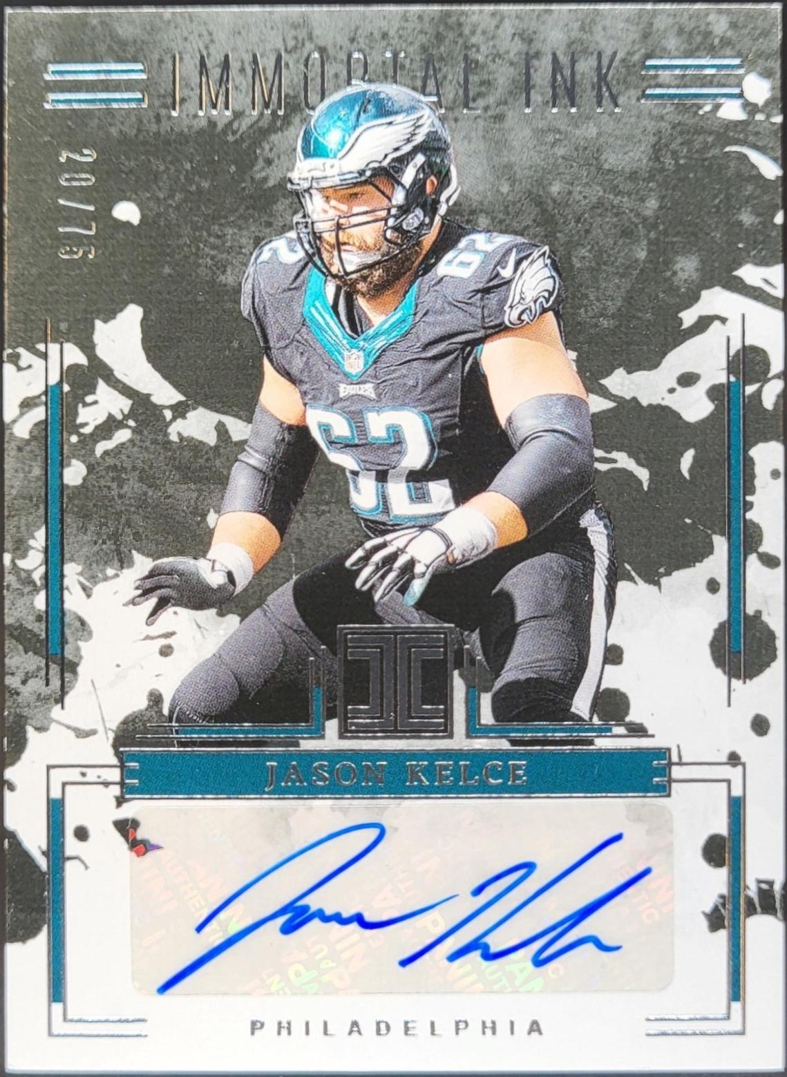 Jason Kelce #10 2025 Panini Impeccable Football Immortal Ink