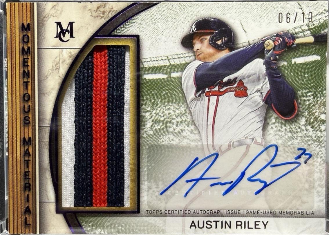 Austin Riley #MMJPA-AR 2025 Topps Museum Collection Momentous Material Jumbo Patch Autograph Baseball