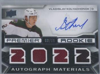 Vladislav Kolyachonok #PRA-VK Hockey Cards 2022 Upper Deck Premier Rookie Auto Jersey