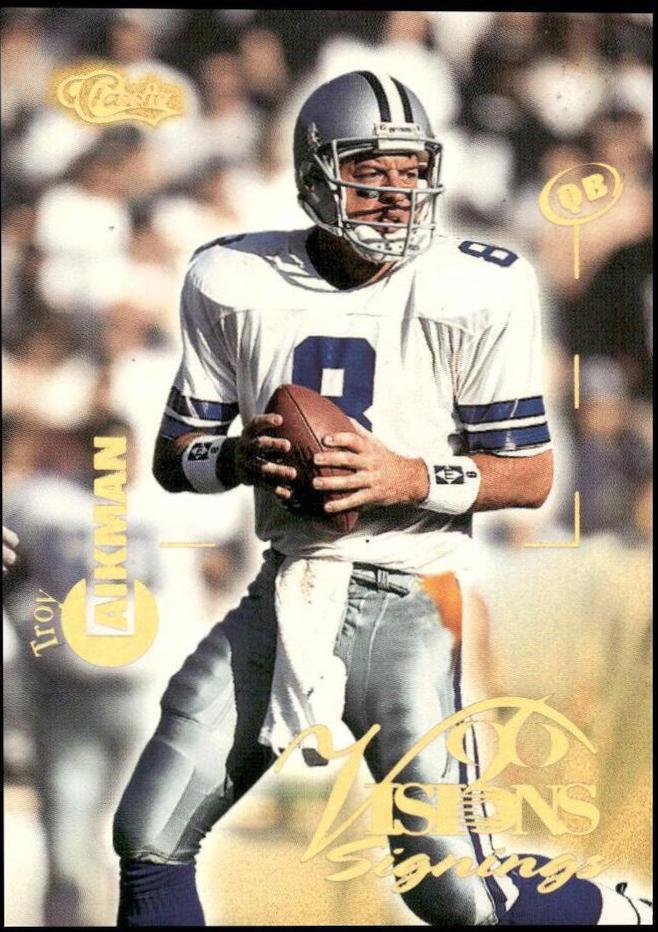 Troy Aikman #29 Football Cards 1996 Classic Visions Signings