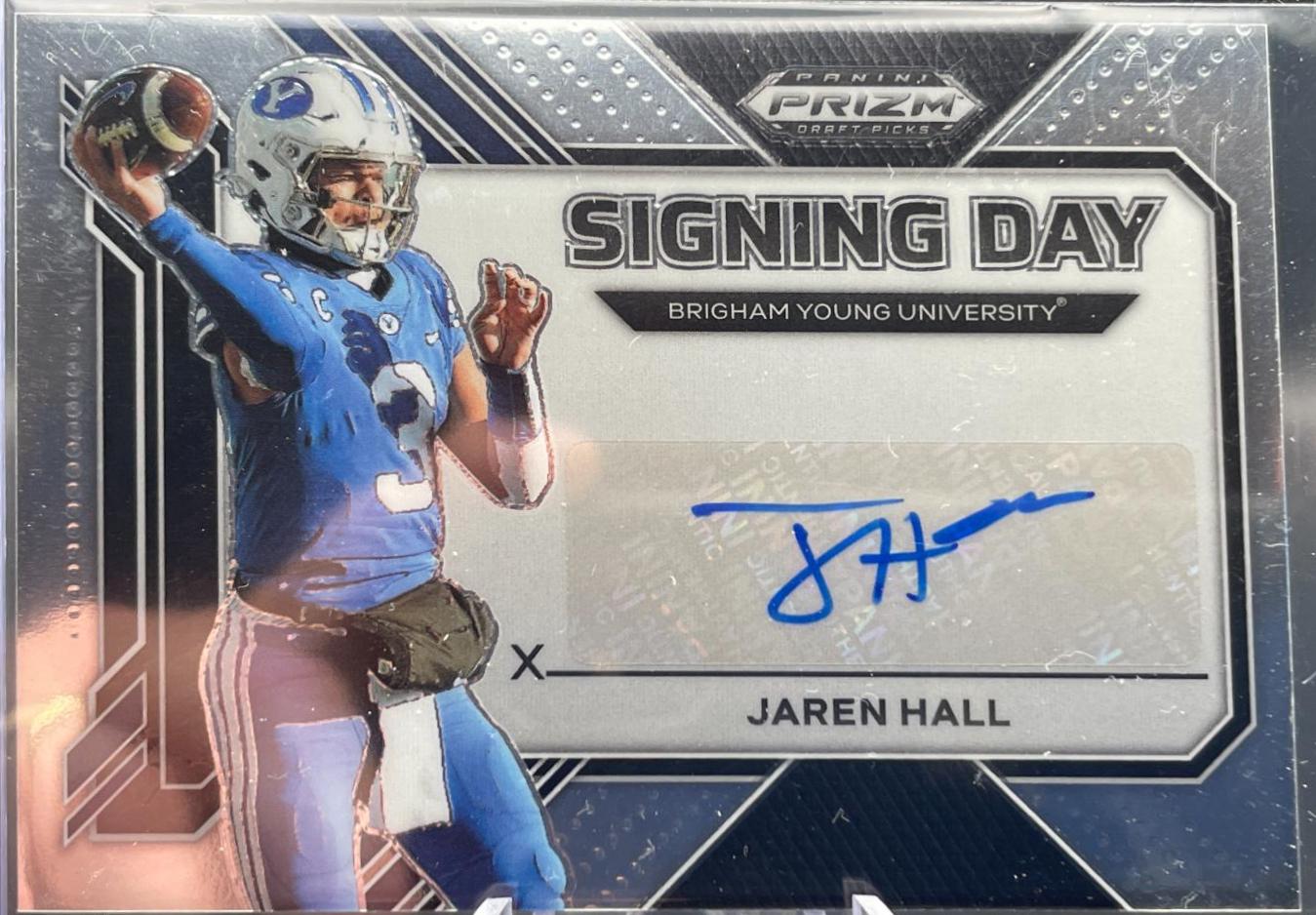 Jaren Hall #SD-JAH Football Cards 2023 Panini Prizm Draft Picks Signing Day