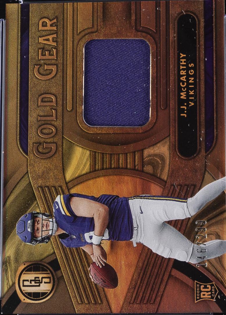 J.J. McCarthy #GG-JMY Football Cards 2024 Panini Gold Standard Gear