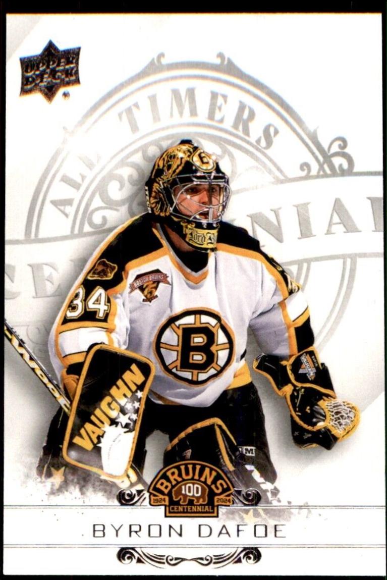 Byron Dafoe #100-18 Hockey Cards 2023 Upper Deck Boston Bruins Centennial All-Timers