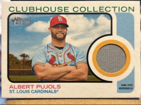 Albert Pujols #CC-AP Baseball Cards 2022 Topps Heritage Clubhouse Collection Relics