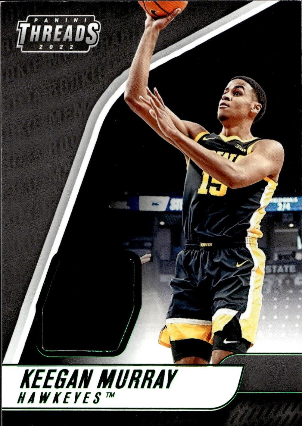 Keegan Murray #TH-KMU 2022 Panini Chronicles Draft Picks Threads Rookie Memorabilia Basketball