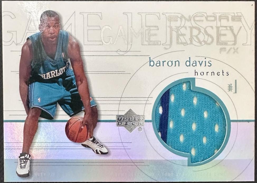 Baron Davis #BD-J Basketball Cards 1999 Upper Deck Encore Game Jersey