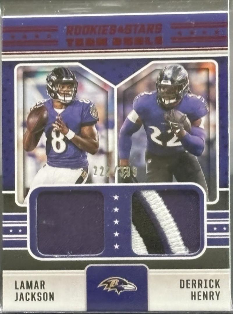 Lamar Jackson / Derrick Henry #TD-BAL Football Cards 2024 Panini Rookies & Stars Team Duals