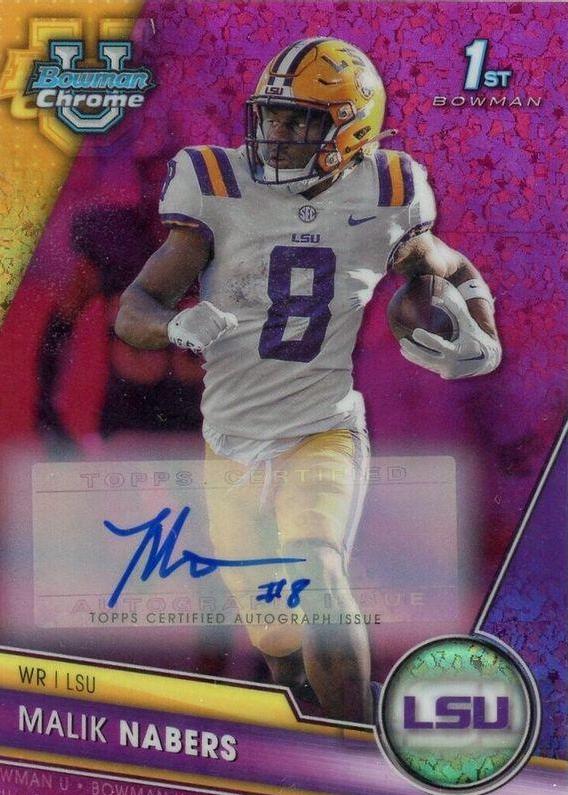 Malik Nabers [Autograph Fuchsia Mini Diamond] #74