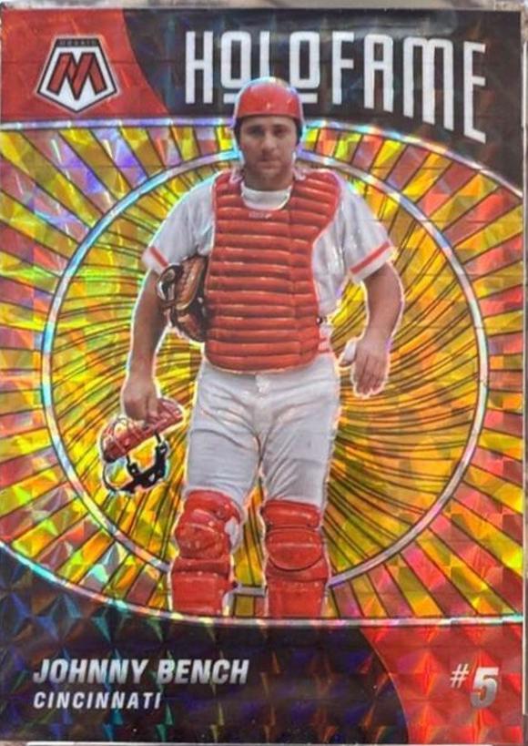 Johnny Bench [Reactive Yellow] #HF-11 Prices | 2022 Panini Mosaic