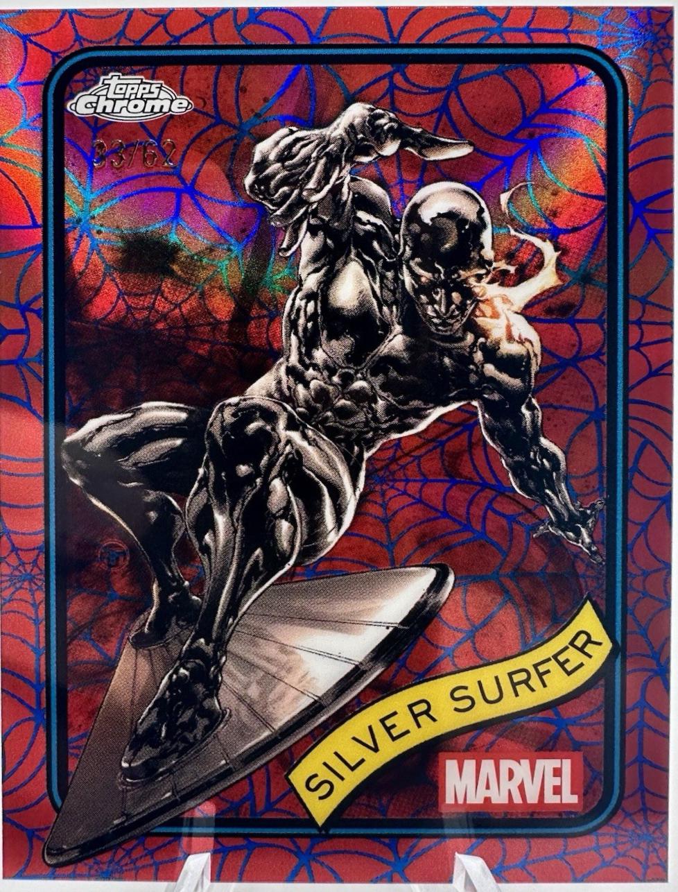 Silver Surfer Blue & Red Spider Web Refractor