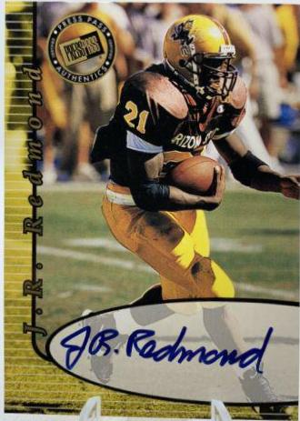 J.R. Redmond Football Cards 2000 Press Pass Autograph