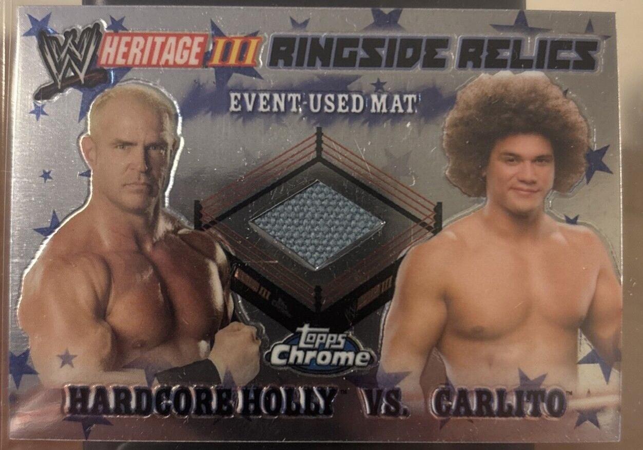 Hard Core Holly vs. Carlito #2 Wrestling Cards 2008 Topps Heritage III Chrome WWE Ringside Relics
