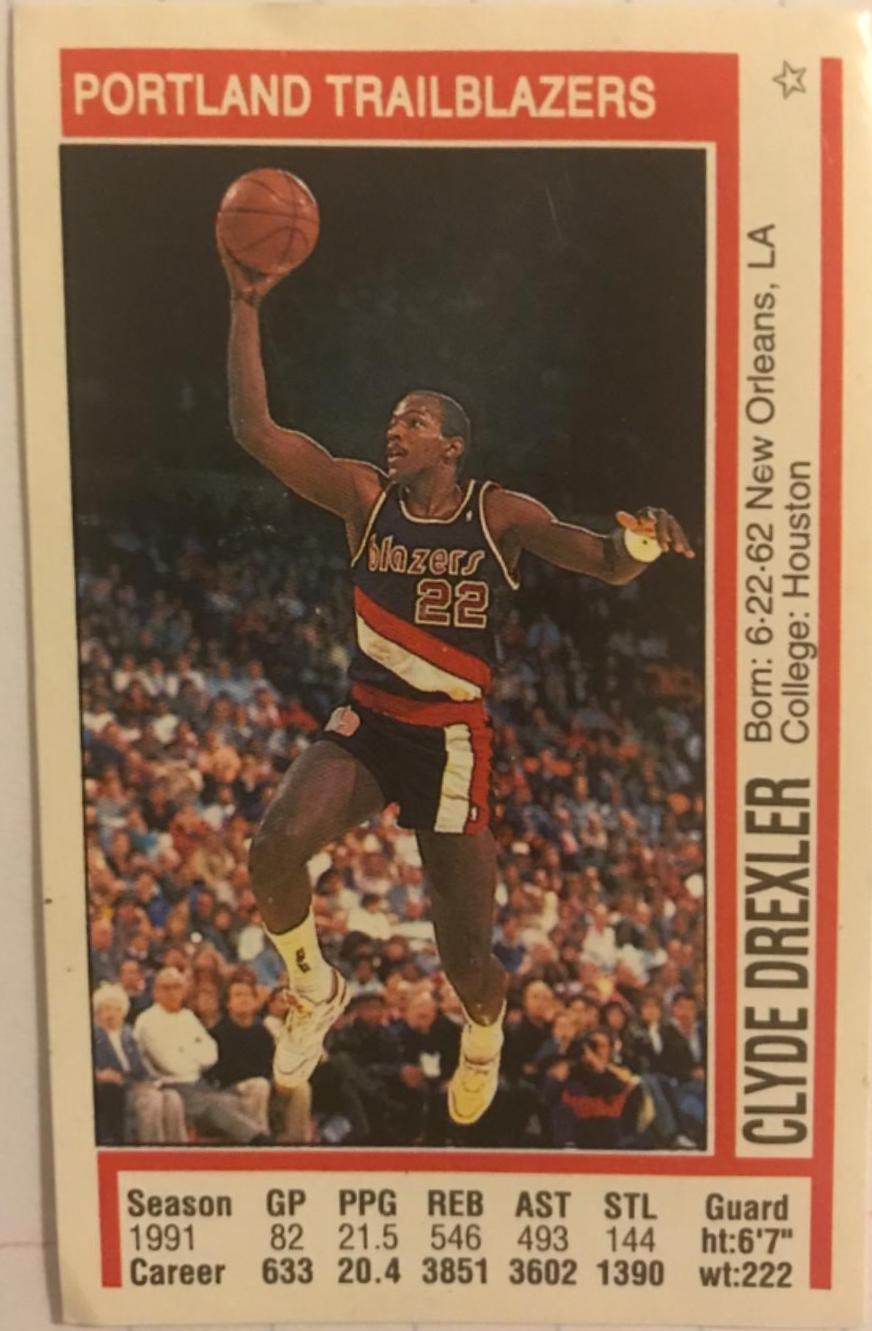 Clyde Drexler #29 Basketball Cards 1991 Panini Sticker